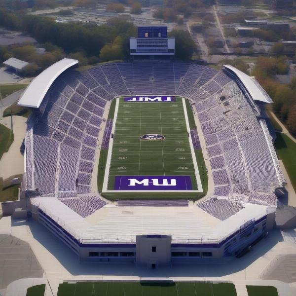 jmu dukes football field from above,showing stadium