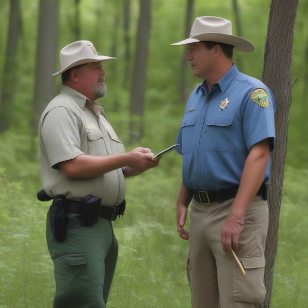Landowner Interacting with a Game Warden in Kentucky