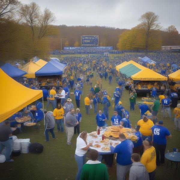 Kentucky State football game tailgate, showcasing food, fun, and fan spirit