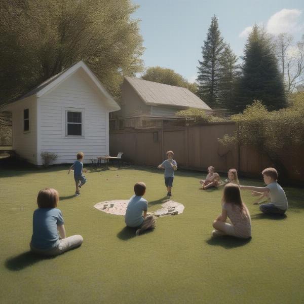kick the can in a backyard setting