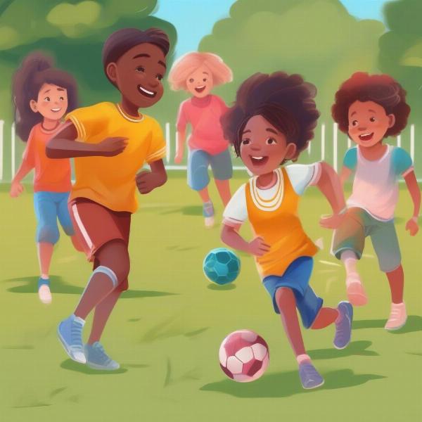 kids playing outdoor football