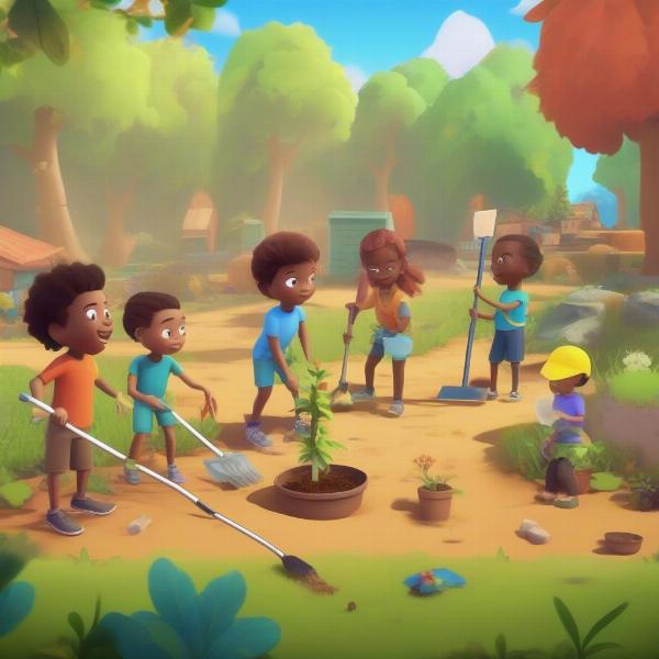 Interactive kids game promoting earth saving on Xbox