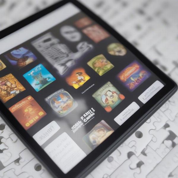 Kindle Paperwhite displaying simple games