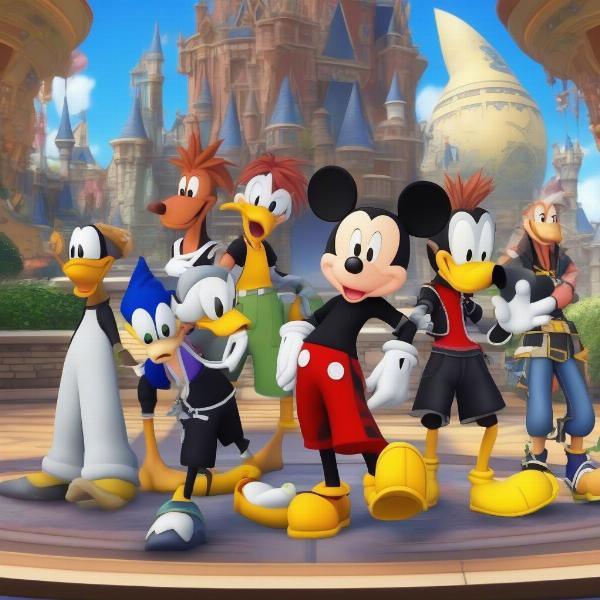 Sora and friends in Kingdom Hearts 3