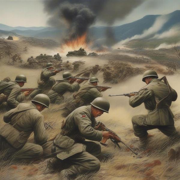 Korean War Troops Battle Frontline