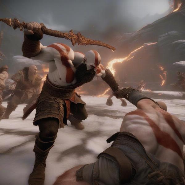 kratos fighting gods
