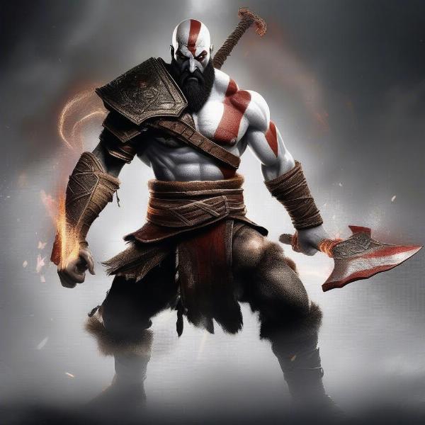kratos fight pose god of war saga