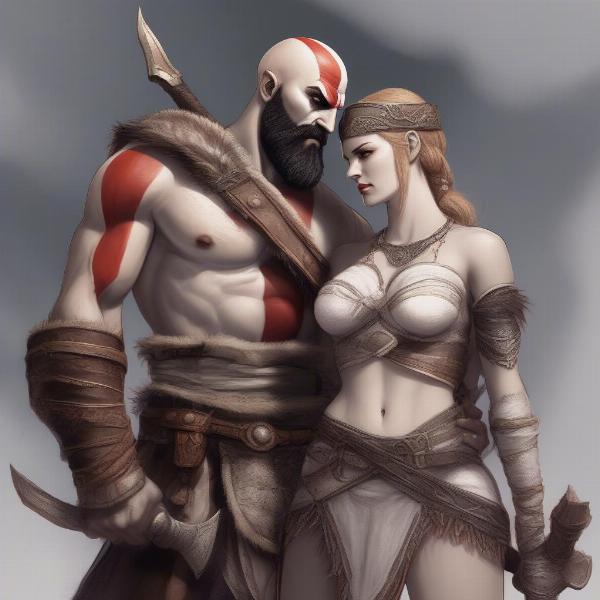 Kratos and Freya fan art explicit content