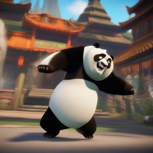 Kung Fu Panda game battle scene showing Po using his Kung Fu skills