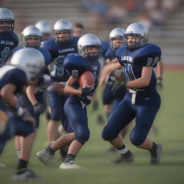 Lake Park football players in action