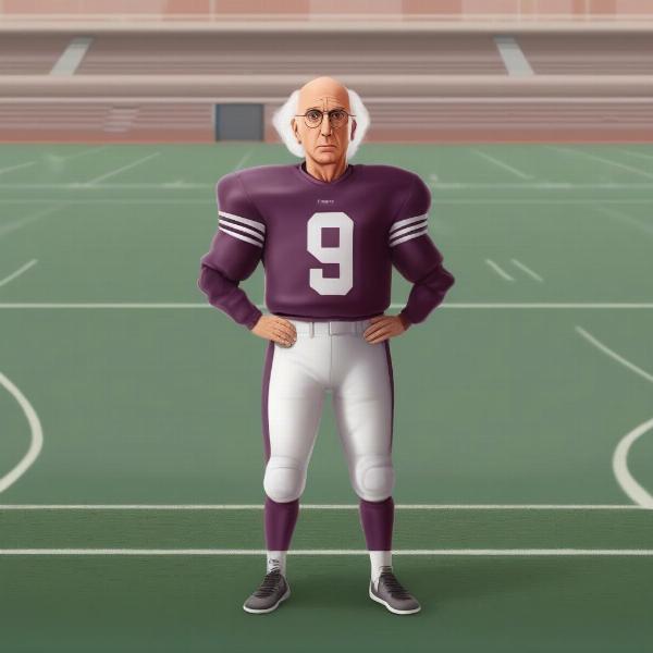 larry david on the field looking awkward