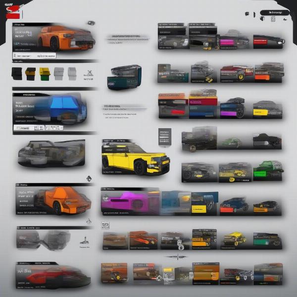 lego 2k drive car customization interface