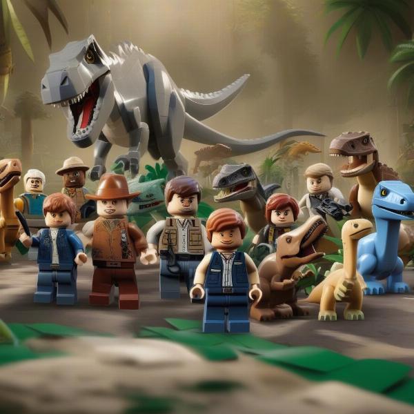 lego jurassic world characters and dinosaurs