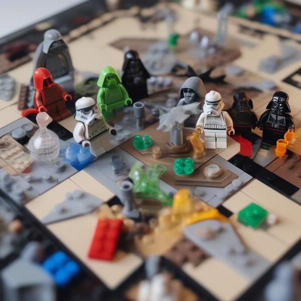 lego star wars board game showing unique characters