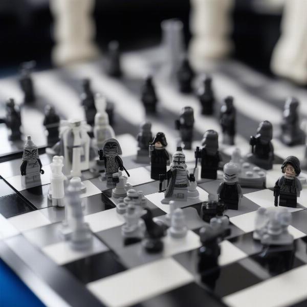 lego star wars chess game with detailed pieces