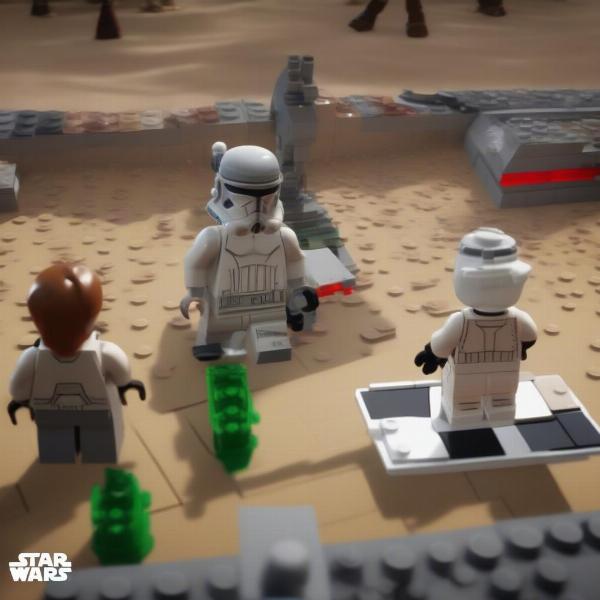 Lego Star Wars online co op gameplay featuring two players