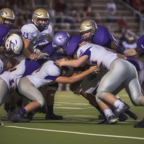 liberty hill football game intense action