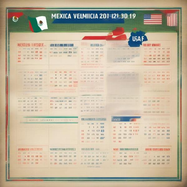 Lịch thi đấu bóng đá Mỹ Mexico