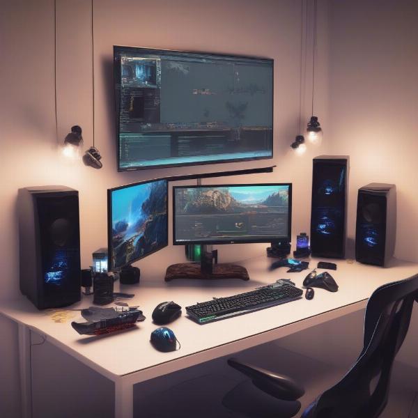 linux gaming setup with multiple monitors