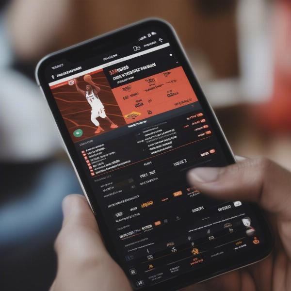 live betting on sports displayed on phone