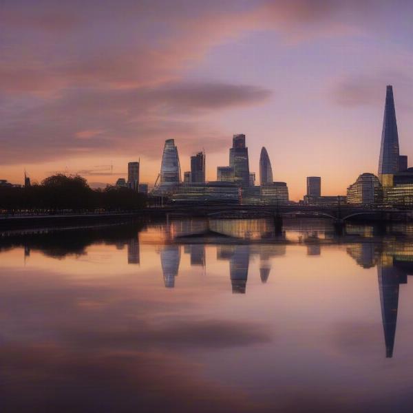 london skyline with nfl game on tv