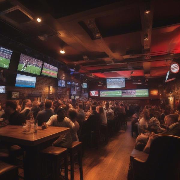 London sports bar showing NFL