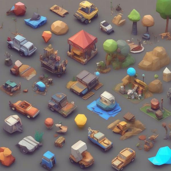 various-low-poly-game-models