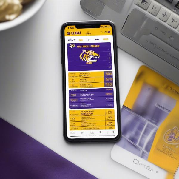 lsu football schedule app interface