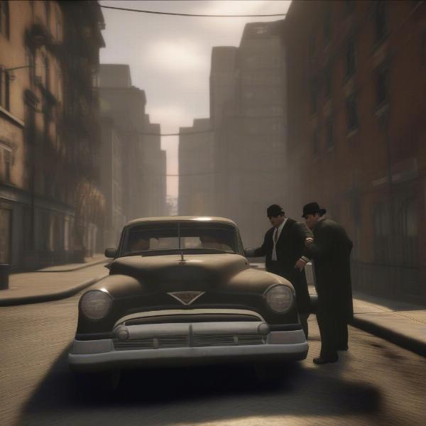 Vito and Joe in a car in Mafia 2