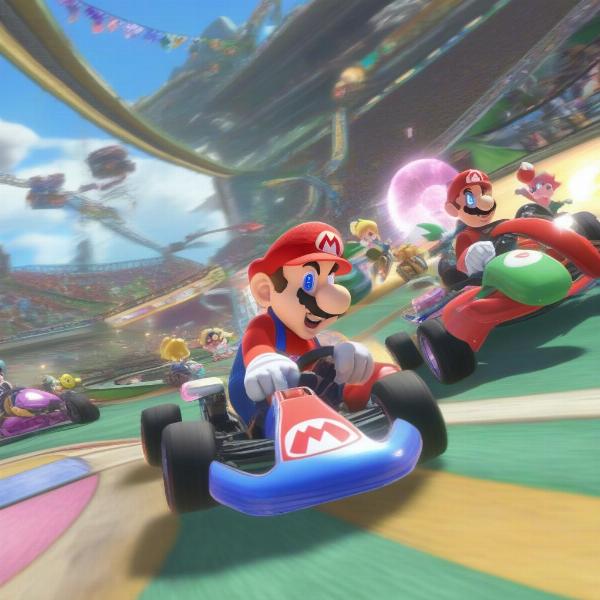 mario kart deluxe fun party game