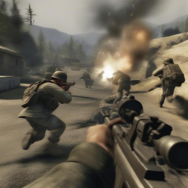 Medal of Honor gameplay on Xbox 360, showing intense combat and squad dynamics