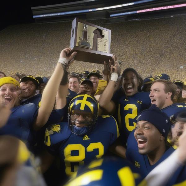 Trophy Ceremony after Michigan Ohio Football Game