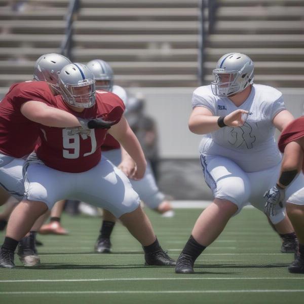 Michigan Spring Game Offensive Line Battle