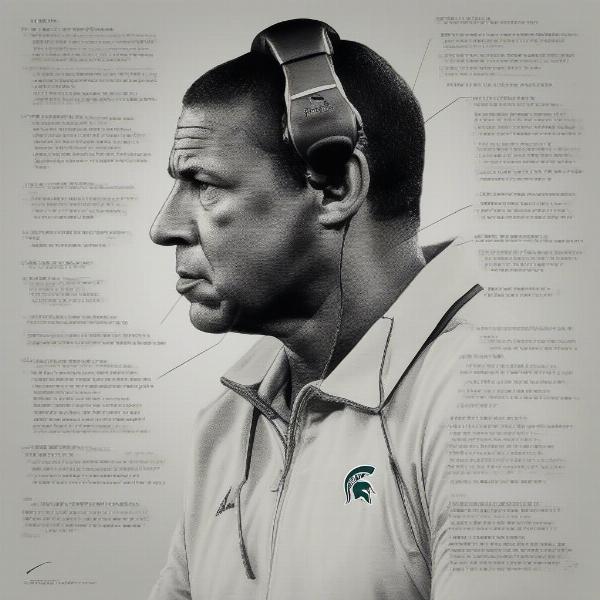 Michigan State football coach on the sideline