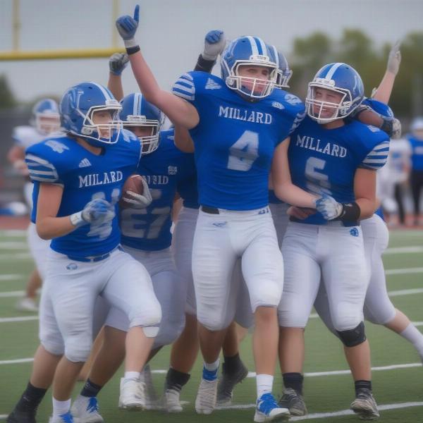 millard north football team celebrating