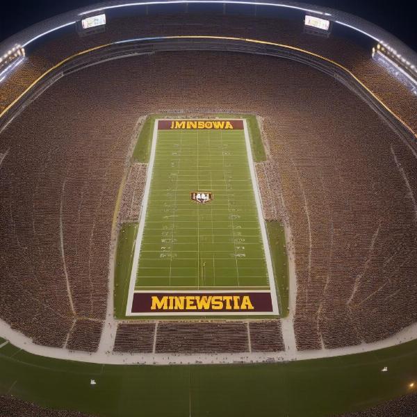view of a college football field during the minnesota and iowa game