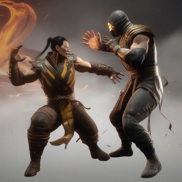 Mortal Kombat 11 intense battle with fatalities