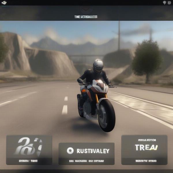 Motorcycle Game Selection Screen with Various Options