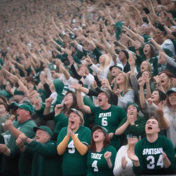 MSU Spartans fans cheering during the bowl game