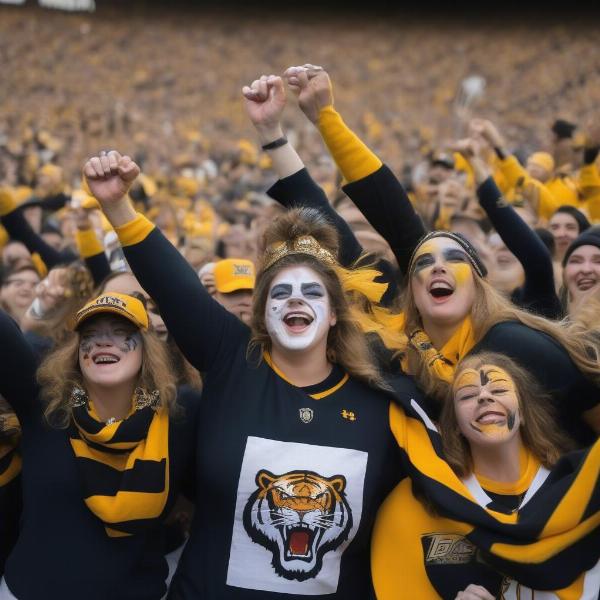 mu tigers fans bowl game celebration