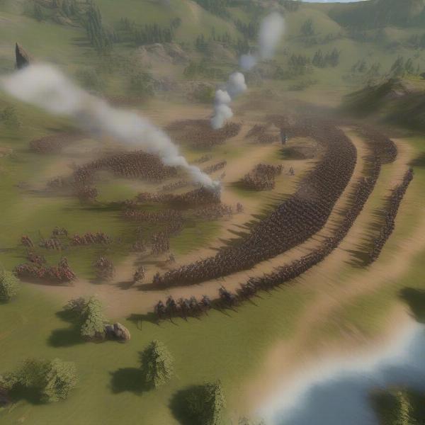 napoleon battle scene in a strategy game