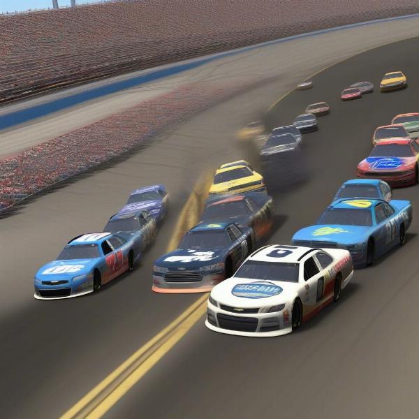 nascar game intense race scene