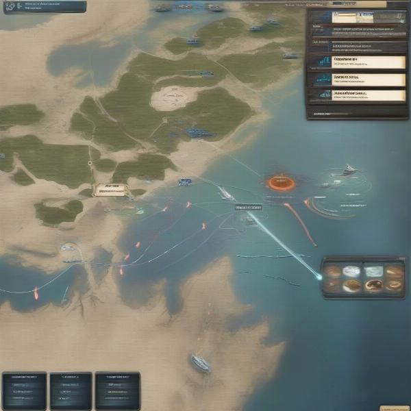 cruise ship warfare strategic map