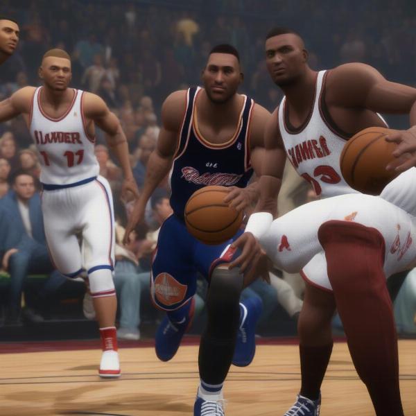 nba 2k16 classic team play on xbox one showing iconic players