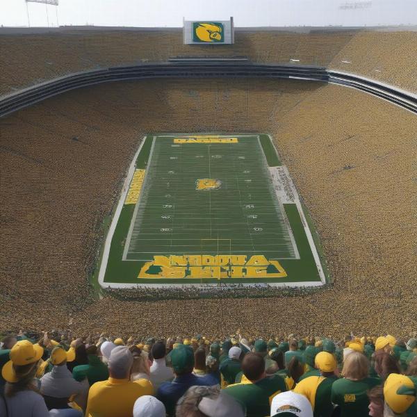 ndsu and sdsu football fans at the stadium