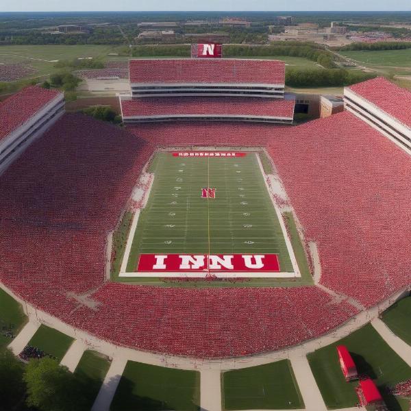 nebraska cornhuskers football stadium full of fans on game day