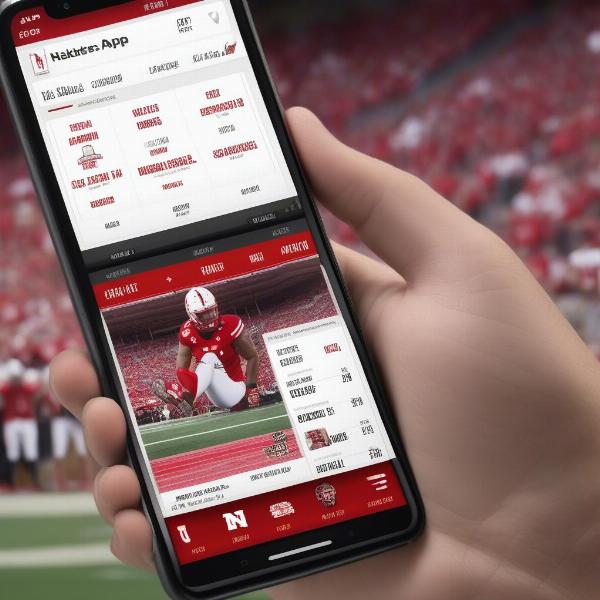 Nebraska Huskers app on smartphone