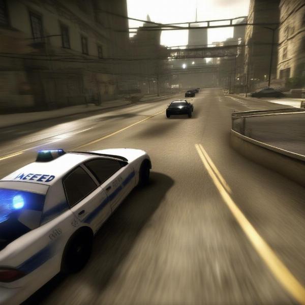 need for speed most wanted gameplay screen with cop chase