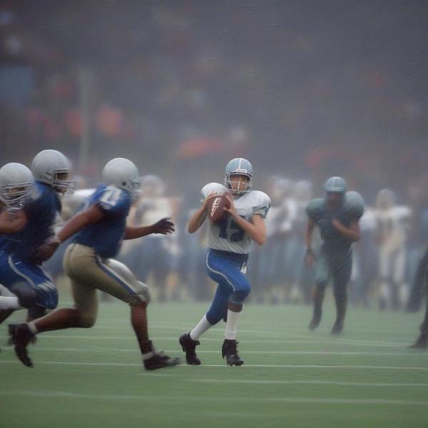 New England football game being played in the rain