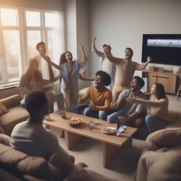 excited nfc championship game fans watching